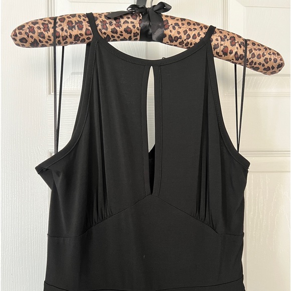 Michael Kors Black Keyhole Maxi STRETCH Dress XS HIGH SLIT WORN ONCE LIKE NEW - Picture 7 of 10